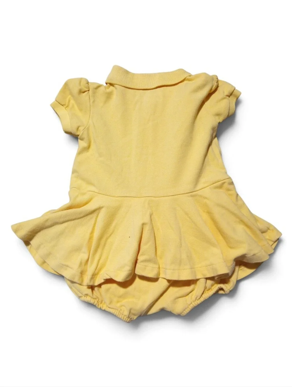 Ralph Lauren Baby Girl Yellow Polo Dress Bloomer Romper One Piece Pony Logo 24M